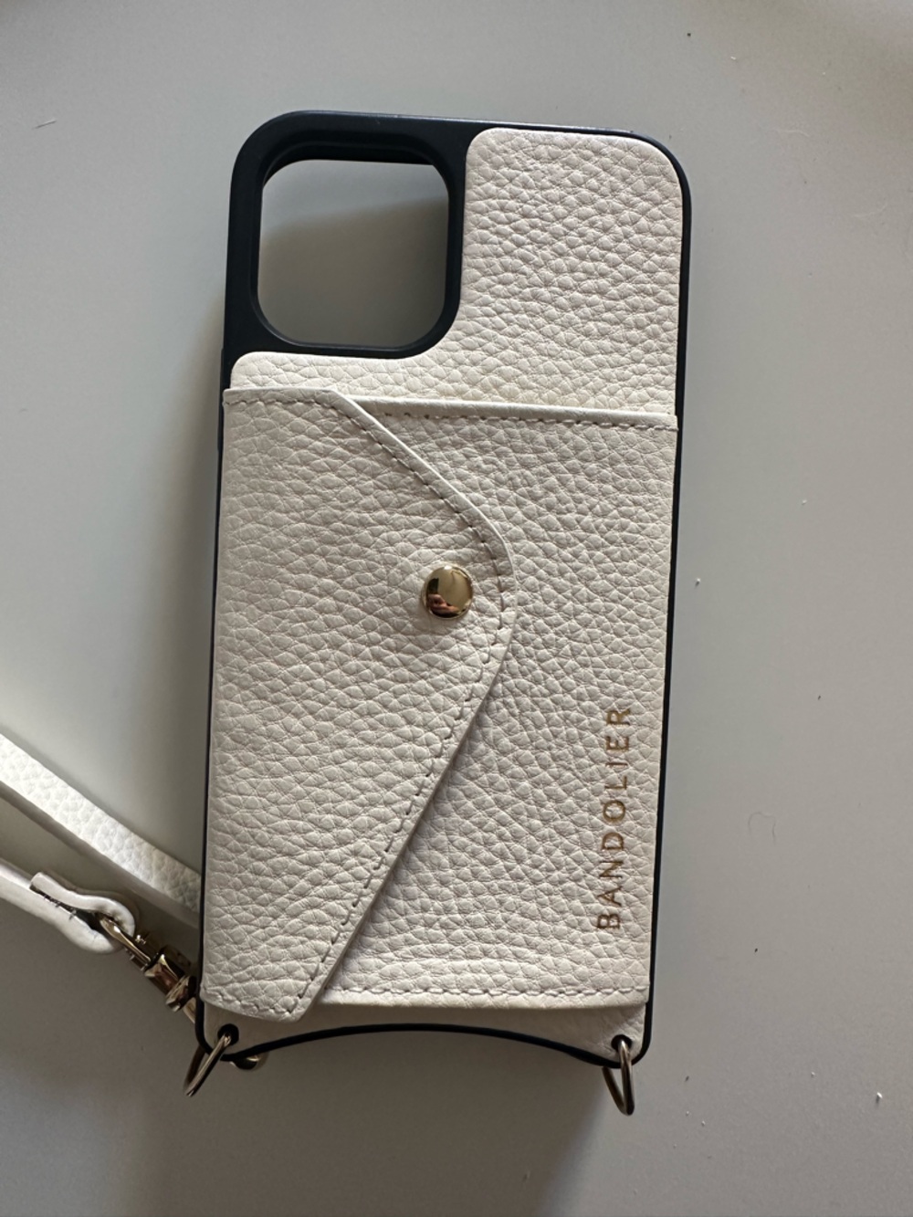 Bandolier iPhone 11 Pro Cream Pebbled Leather Crossbody